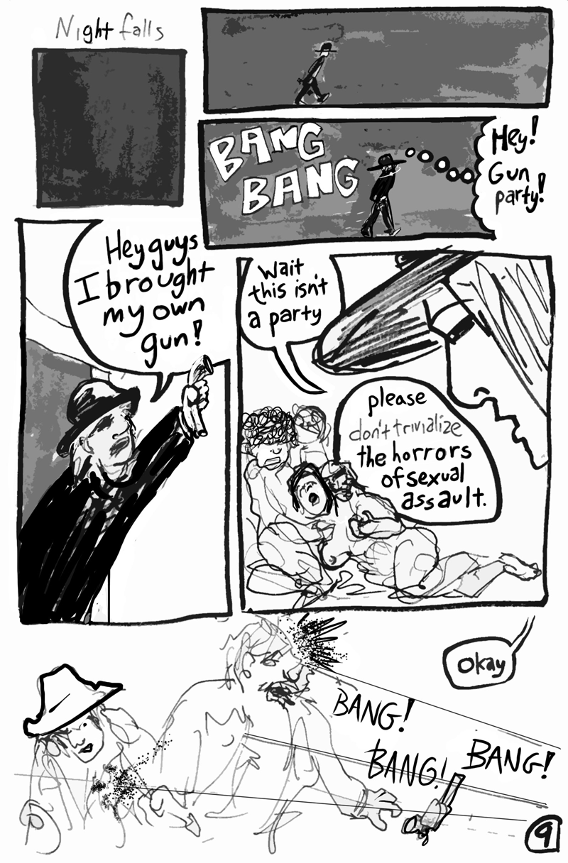 Night falls like an old person in a bathtub.